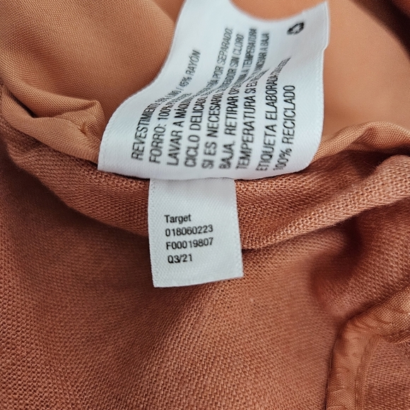 A New Day Blazer Linen Terracotta Orange Long Sleeve 1 Button Career Jacket XS - Picture 7 of 7